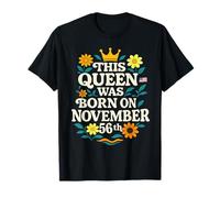 Fleur 56e Anniversaire 1969 This Queen Was Born on November T-Shirt