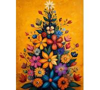 Fleur 5D Peinture Diamant Painting Rouge DIY Diamond Painting Adulte, Diamond Canevas Kit Complet Adulte, Loisir Creatif Kit Cristal Débutants, Décoration Murale Maison, Cadeau 130x100cm, Model 157