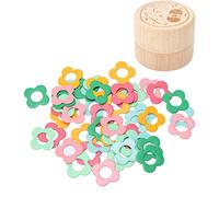 Fleur à tricoter marqueurs de point coloré bricolage mignon métal Stitch marqueurs anneaux avec boîte en bois pour bijoux artisanat à tricoter Crochet accessoires débutants