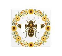 Fleur Abeille Tournesols Marguerites Simple Double Gang Bascule Plaque Murale Interrupteur Décor Taille Standard - 11,4 x 11,4 cm