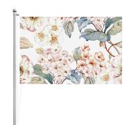 Fleur Aquarelle Pastel Botanique Rose,Drapeau de jardin, bannière décorative, drapeau double face, 2 x 3 pieds, pour extérieur et intérieur