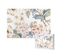 Fleur Aquarelle Pastel Botanique Rose,Puzzle Familial en Bois de 1 000 pièces pour Adultes et Adolescents, décoration d'intérieur