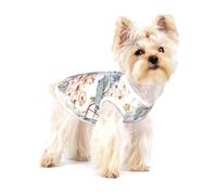 Fleur Aquarelle Pastel Botanique Rose,T-Shirt sans Manches en Coton pour Animaux de Compagnie, Gilet Respirant, Extensible et Doux,S