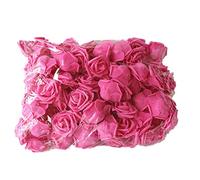 Fleur Artificielle, 100pcs Fleur Artificielle Belle Couleur Unie PE Mousse De Simulation De Mariage Mousse Rose pour La Fête Rose Rouge 100 pièces