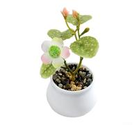 Fleur artificielle, 12 x 7 cm, camélia bonsaï en plastique, décoration de maison, bureau, conservation à long terme, ne se décolore pas, facile à entretenir pour la décoration du salon ou du jardin