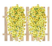 Fleur Artificielle Décoration 2 pièces de Fausses Vignes de Pensées | accessoires pour oiseaux de jardin pour Décoration Mariage Terrasse Porte Mur extérieur Entrée Balcon Jardin Extérie