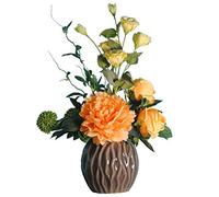 Fleur artificielle en pot orange à pivoine Simulation de fleur costume pour le salon table de fleur en soie décoration de rose fleur table de fleurs décorative table centrale de bureau décoration de