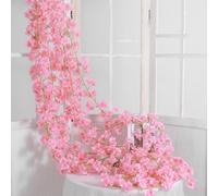 Fleur artificielle en rotin Single 1,8 m 135pcs T?te de fleur vivante d?corative soie pendre plastique faux pour d?coration rose clair