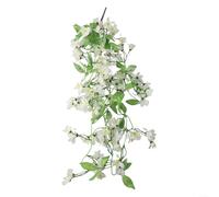 Fleur artificielle en soie à suspendre - 100 cm - Style jasmin et gloire du matin - Pétales réalistes - Lavables - Pour mariage, fête, maison, bureau, intérieur ou extérieur (jasmin d'hiver blanc)
