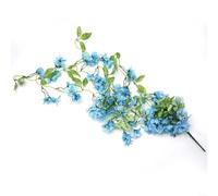 Fleur artificielle en soie à suspendre - 100 cm - Style jasmin et gloire du matin - Pétales réalistes - Lavables - Pour mariage, fête, maison, bureau, intérieur ou extérieur (bleu jasmin d'hiver)