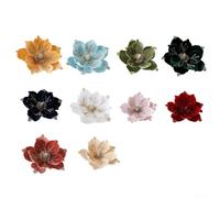 Fleur artificielle en velours - 24 cm - Décoration d'intérieur de luxe | Design réaliste pour le magnolia, réaliste pour les détails des pétales, élégant, parfait pour les tables de vacances