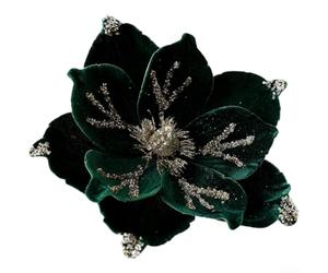 Fleur artificielle en velours - 24 cm - Décoration d'intérieur de luxe | Design réaliste pour le magnolia, réaliste pour les détails des pétales, élégant, parfait pour les tables de vacances