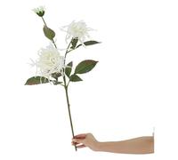 Fleur artificielle, Fleurs artificielles, 27 ''Artificielles 3 Têtes de Chrysanthème Doré Fausses 2 PCS Boho Soie Faux Bouquets for la Maison Jardin Fête Décoration Mariage(White)