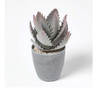Fleur artificielle - HOMESCAPES - Aloès violet en pot - 21 cm - Élégante et originale - Facile à entretenir
