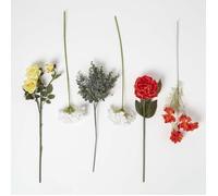 Fleur Artificielle - HOMESCAPES - Bouquet de Fleurs Colorées - Coquelicots et Roses - Élégance Chic - Intérieur