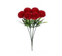 Fleur artificielle, marguerite boule de 12 x 26 cm, fleur réaliste en plastique, résistante à la décoloration, décoration pour mariage, fête à la maison (rouge)
