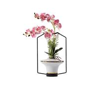 Fleur Artificielle Orchidée Artificielle de 23,62 Pouces, Fausses Fleurs en Soie avec Vase Blanc, Composition Florale utilisée pour Le Mariage, Le Salon, la Chambre à Coucher, Fausses Plantes