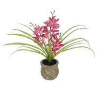 Fleur Artificielle Papillon orchidée avec Pot en céramique 39 cm avec Feuilles et Racines aériennes Fleur Artificielle Phalaenopsis Plante Artificielle Décoration de Mariage Fleur en Soie Fleur Real