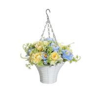 Fleur artificielle suspendue dans un panier pour le, seven, H | à fleurs artificielles suspendues dans un panier en plastique, décorations de printemps pour fête de