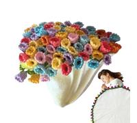 Fleur Au Crochet - Bouquet De Fleurs Fait À La Main | Décor De Fleurs Au Design À La Mode, Accent De Sol Doux, Accent De Maison Textile Pour Les Vacances À La Maison En Plein Air, Pratique À Nettoyer,