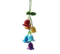 Fleur au crochet pour voiture - Ornement violet pour rétroviseur - Convient pour les femmes et les filles - Joli pendentif au crochet - Accessoire de voiture - BAr321 (Multicolore, 15 cm)
