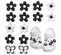 Fleur Charms Crocs,14pcs Cute Flower Butterfly Accessoires Crocs Pour Clogs Chaussures Décoration Charms Accessoires pour Femmes