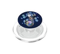 Fleur Chat Art Chat Bleu Mignon PopSockets PopGrip pour MagSafe