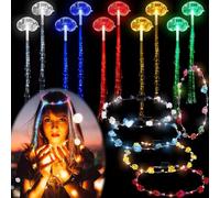 Fleur Cheveux Exquise - Couronne de Fleurs pour Cheveux, Parfait Bandeau Cheveux Fille pour Mariage, Festival, Couronne Fleur Cheveux avec LED