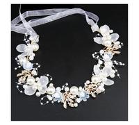 Fleur Cheveux Mariage Enfant Bandeau de mariée for filles, imitation perles en cristal, coiffure, couronne fleurs, guirlande, cerceau, bandeaux mariage(Blue 3)