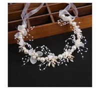 Fleur Cheveux Mariage Enfant Bandeau élégant for filles, imitation de perles, coiffure for bébés, couronne fleurs, guirlande mariée, cerceau, bandeaux mariage(White)
