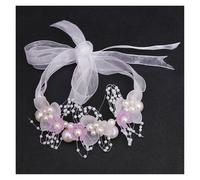 Fleur Cheveux Mariage Enfant Bandeau en perles for la journée des enfants, accessoires doux for filles, ruban, cadeau floral(Color 08)