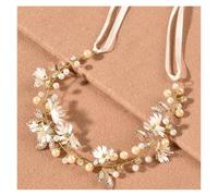 Fleur Cheveux Mariage Enfant Couronnes de perles, guirlande florale plage, fausses roses romantiques, couronnes mariage, bandeau fleurs(Color 01)