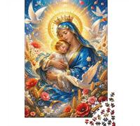 Fleur Colombe Blé Puzzle, 1000 Pièces Jeu Intérieur Adulte | 52x38cm Carton, Exercice Mental, Finition Surface Lisse, Amateurs De Puzzles, Réduction Du Stress