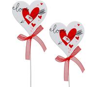 Fleur Cœur Blanc Noeud 7cm 12 pièces Décoration Mariage
