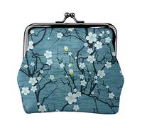 Fleur d'abricot Portefeuille pour Femme Porte-Monnaie Kiss Lock Change Purse Wallet Card Holder Buckle Purse Cute Small PU Leather Pocket Wallet for Women Ladies Clutch Purse Happy Squirrel