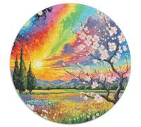 Fleur d'abricot Puzzle 1000 Pieces Cadeau Unique Jeu Éduchatif Défi Jouet À De Qualité Supérieure Peinture Art pour Adultes Enfants 1000pcs (67.5x67.5cm)