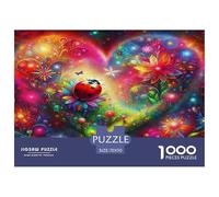 Fleur d'amour1000 Pièces Aquarelle Puzzle Fleur d'amour pour Adultes Jeu D'Intelligence Parfaitpourla Détente Créativité Et CommeCadeau70x50cm/1000pcs