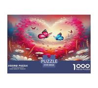 Fleur d'amour1000 Pièces Puzzle À ThèmeLove Papillon pour Adultes De Jeu pour Adultes Premium avec Défis Créativité Et CommeCadeau38x26cm/1000pcs