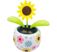 Fleur dansante solaire en forme de tournesol - Jouet solaire dansant - Jouet de danse animé à énergie solaire - Décoration de bureau ou de voiture - Kit d'alimentation solaire - Ornements amusants