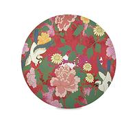 Fleur d'art Japonais Vintage Sets De Table Rond Lavable Lot de 1/4/6 Set de Table Résistant à La Chaleur Antidérapant Décoré pour Tables à Manger la Fête 39cm