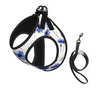 Fleur de Bleuet,Harnais pour Animaux de Compagnie, Harnais réfléchissant réglable pour Chien,S