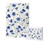 Fleur de Bleuet,Puzzle Familial en Bois de 1 000 pièces pour Adultes et Adolescents