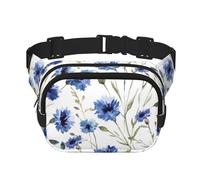 Fleur de Bleuet,Sac Banane carré Double Couche, Sac de Poitrine