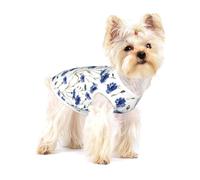 Fleur de Bleuet,T-Shirt sans Manches en Coton pour Animaux de Compagnie, Gilet Respirant, Extensible et Doux,S