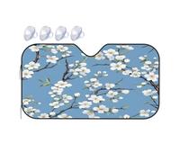 Fleur De Cerisier Blanc Voiture Pare-Soleil Isolation Thermique Couverture Pare Brise Universelle Voiture Housses De Soleils pour Voitures Berlines SUV 70x130cm