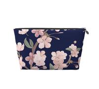 Fleur De Cerisier Floral Sakura Bleu Marine, Trousse de Toilette Trousse de Maquillage Sac à cosmétiques Trousse de Toilette de Voyage Portable