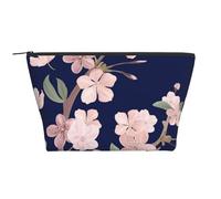 Fleur De Cerisier Floral Sakura Bleu Marine, Trousse de Toilette Trousse de Maquillage Sac à cosmétiques Trousse de Toilette de Voyage Portable