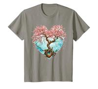 Fleur de Cerisier Japonaise Style Japonais Années 90 Forme T-Shirt, Enfant, Ardoise, 6 Ans