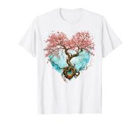 Fleur de Cerisier Japonaise Style Japonais Années 90 Forme T-Shirt, Homme, Blanc, XXL