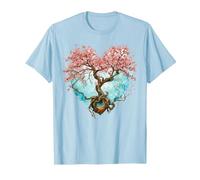 Fleur de Cerisier Japonaise Style Japonais Années 90 Forme T-Shirt, Homme, Bleu Céleste, XL